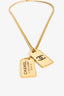 Pre-Loved Chanel™ 2020 Gold Tone Rue Cambon Dog Tag Necklace