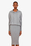 Tom Ford Gray Hooded Cashmere Knit Ribbed Dress Size XS