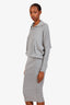 Tom Ford Gray Hooded Cashmere Knit Ribbed Dress Size XS
