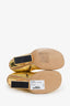 Fendi Gold Crinkle Leather Heeled Boots 37.5