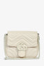 Gucci 2023 Cream Chevron Leather Monochrome Marmont Bag