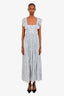 Ulla Johnson Blue/Striped Linen Ruffled Maxi Dress Size 0