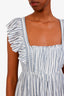 Ulla Johnson Blue/Striped Linen Ruffled Maxi Dress Size 0
