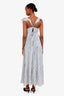 Ulla Johnson Blue/Striped Linen Ruffled Maxi Dress Size 0