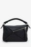 Loewe Black Leather Small Puzzle Bag With Strap