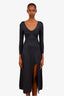 A.L.C Purple Metallic V-Neck Maxi Dress Size XS