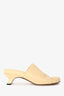 Loewe Light Yellow Leather Slip-On Mules Size 39