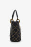 Christian Dior 2017 Black Leather Studded Supple Mini Lady Dior With Strap