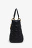 Christian Dior 2019 Black Cannage Lambskin Medium Lady Dior Bag With Strap