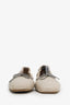 Brunello Cucinelli Cream Leather Beaded Bow Flats Size 39