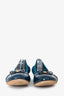 Louis Vuitton Suede Patent Teal Ballerina Flats Size 37.5