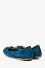 Louis Vuitton Suede Patent Teal Ballerina Flats Size 37.5