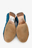 Louis Vuitton Suede Patent Teal Ballerina Flats Size 37.5