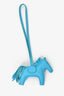Hermès Blue Leather Rodeo Pegase PM Charm
