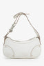 Burberry White Leather Silver Buckle Shoulder Bag