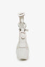 Burberry White Leather Silver Buckle Shoulder Bag