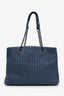 Bottega Veneta Blue Intrecciato Chain Medium Tote Bag