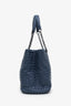 Bottega Veneta Blue Intrecciato Chain Medium Tote Bag
