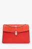 Bvlgari Orange/Red Leather Serpenti Forever Crossbody Bag