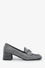 Prada Silver Crystal Square Toe Pumps Size 38.5