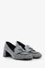 Prada Silver Crystal Square Toe Pumps Size 38.5