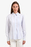 Sportmax Light Blue Cotton Button Down Pleat Detail Shirt Estimated Size M