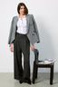 Alexander McQueen Grey Wool Structured Asymmetric Blazer Size 44