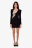 David Koma Black Crystal Embellished Cut Out Mini Dress Size 6