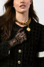 Pre-loved Chanel™ Vintage Black Leather Gold Chain Link CC Coin 'Chanel™ ID' Tag Belt