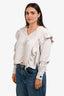 Isabel Marant Etoile Light Grey Ruffle Details Long Sleeve Top Size 36