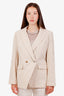 Veronica Beard Brown/White Cotton Striped 'Didion' Blazer Size 6