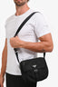 Prada Vintage Black Nylon Messenger Crossbody Bag