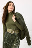 Burberry Runway Green/Yellow Snakeskin Wide Waist Belt Size 28 70
