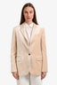 Forte Forte Cream Cotton Blend Velvet Single Button Blazer Size 2