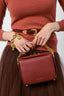 Hermès Burgundy Leather Western Style Belt with Gold Buckle Size 70
