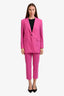 Theory Bright Pink Wool Blend Suit Size 6