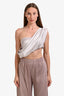 Effie Kats Light Grey Crop Off the Shoulder Top Size S