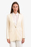 Gucci Cream Silk Blend Single Breasted Blazer Size 42
