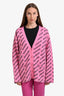 Balenciaga Pink/Black Logo All Over Cardigan Size 4