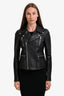 Gucci Black Leather Moto Jacket Size 42