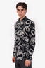 Roberto Cavalli Black/White Printed Cotton Button Down Size 48 Mens
