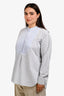 Sofie D'Hoore Blue Cotton Striped Long Sleeve Top Size 44
