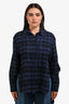 Golden Goose Blue Check Flannel Button-Up Top Size L