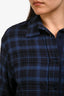 Golden Goose Blue Check Flannel Button-Up Top Size L