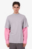 Balenciaga Grey/Pink Layered Sweatshirt Size XS Mens
