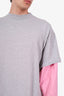 Balenciaga Grey/Pink Layered Sweatshirt Size XS Mens