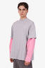 Balenciaga Grey/Pink Layered Sweatshirt Size XS Mens