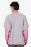 Balenciaga Grey/Pink Layered Sweatshirt Size XS Mens