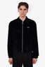Prada Black Velvet Triangle-logo Zip-up Jacket Size L Mens