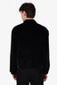 Prada Black Velvet Triangle-logo Zip-up Jacket Size L Mens